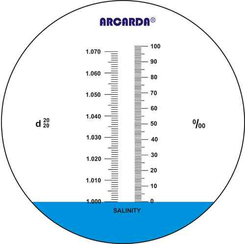 Hand-held refractometer, 0-100‰ salinity,