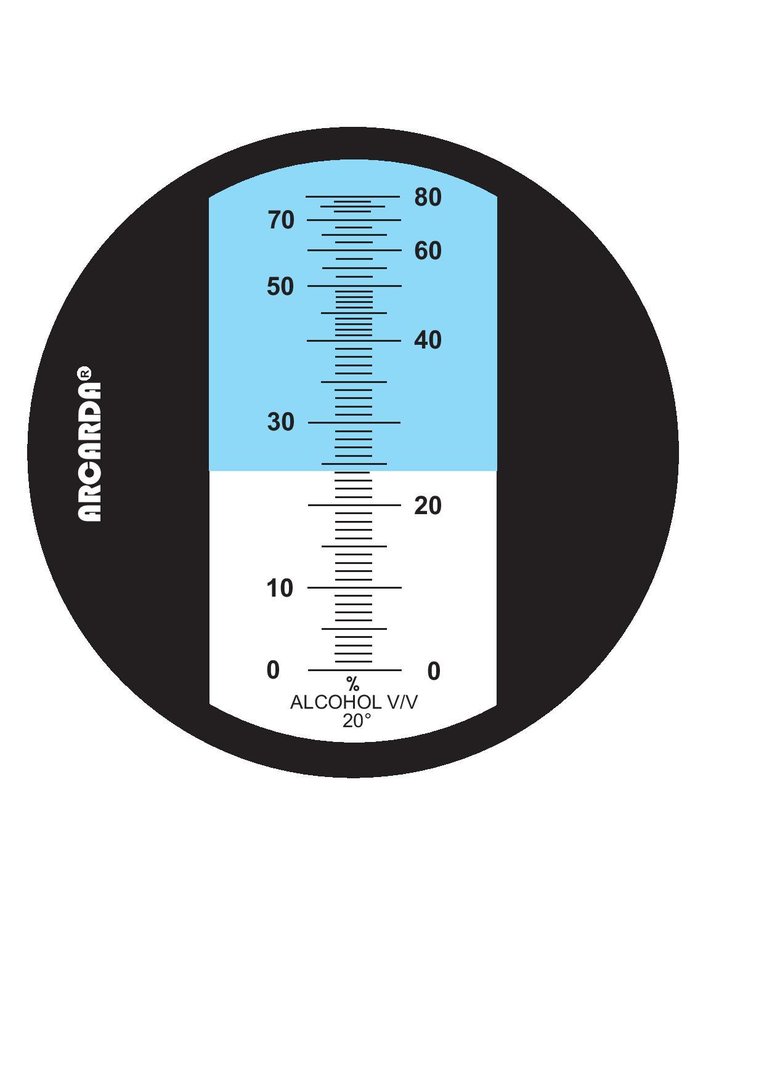 0-80 Volumen % Alkohol-Refraktometer Destillat/ ATC/ kein billiges Leichtgewicht 