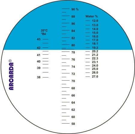 Honig Refraktometer REF116 Brix Zuckergehalt 58-90% Baume 38-43 Wassergehalt 12-27% ATC