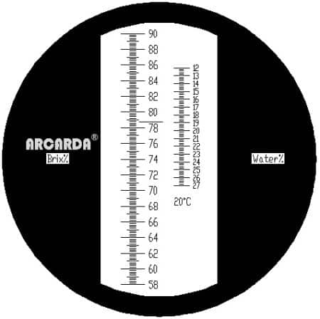 Honig Refraktometer REF116b Brix Zuckergehalt 58-90%, Wassergehalt 12-27% ATC, Zubehör