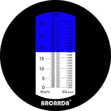 Bier Refraktometer Stammwürze spez. Gewicht 1,000-1,130, Brix 0-32%