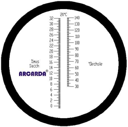 Wein Refraktometer Zuckergehalt 0-32% Brix Mostwaage 0-140°Oe Winzer Messgerät